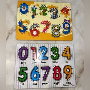 Peg Colorful Number Puzzle Set of (2)